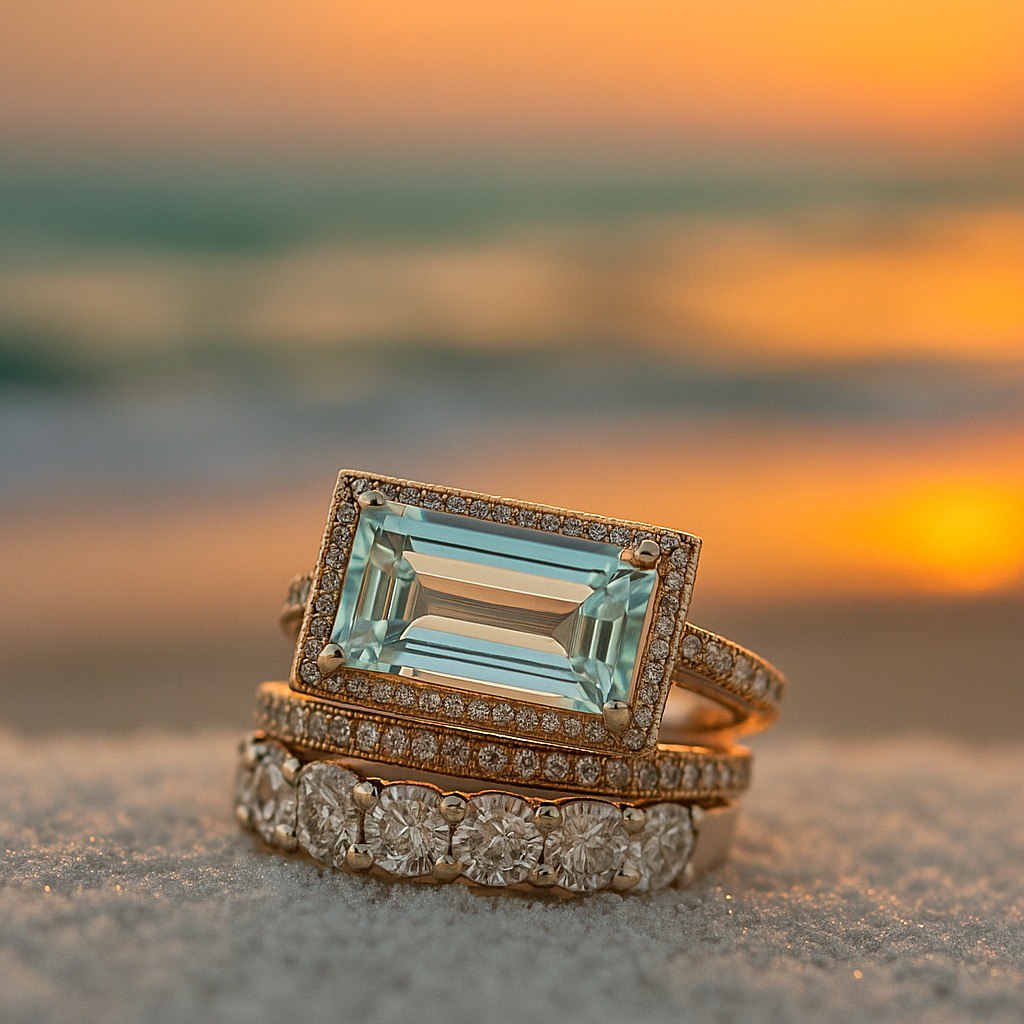 Marilys™ | Bague en Verre Turquoise