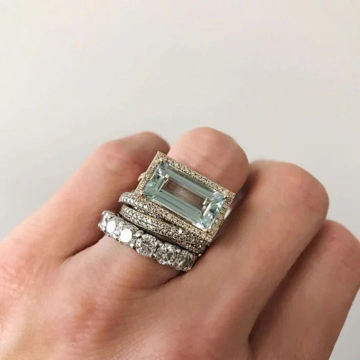 Marilys™ | Bague en Verre Turquoise