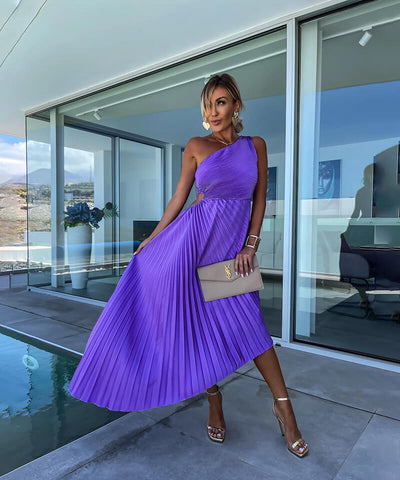 Marjorie™ | Robe Midi Chic À Une Épaule