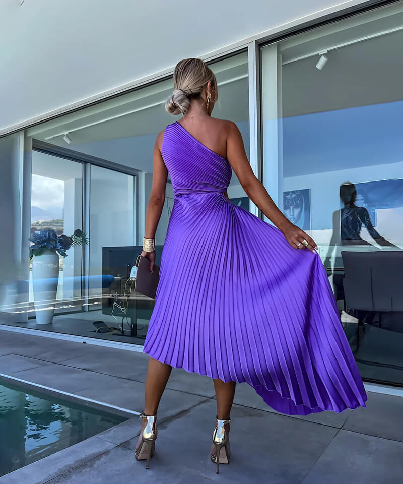 Marjorie™ | Robe Midi Chic À Une Épaule