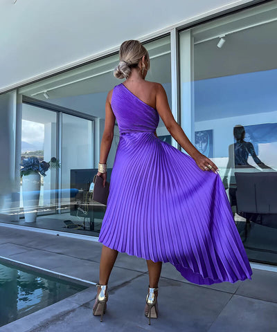 Marjorie™ | Robe Midi Chic À Une Épaule