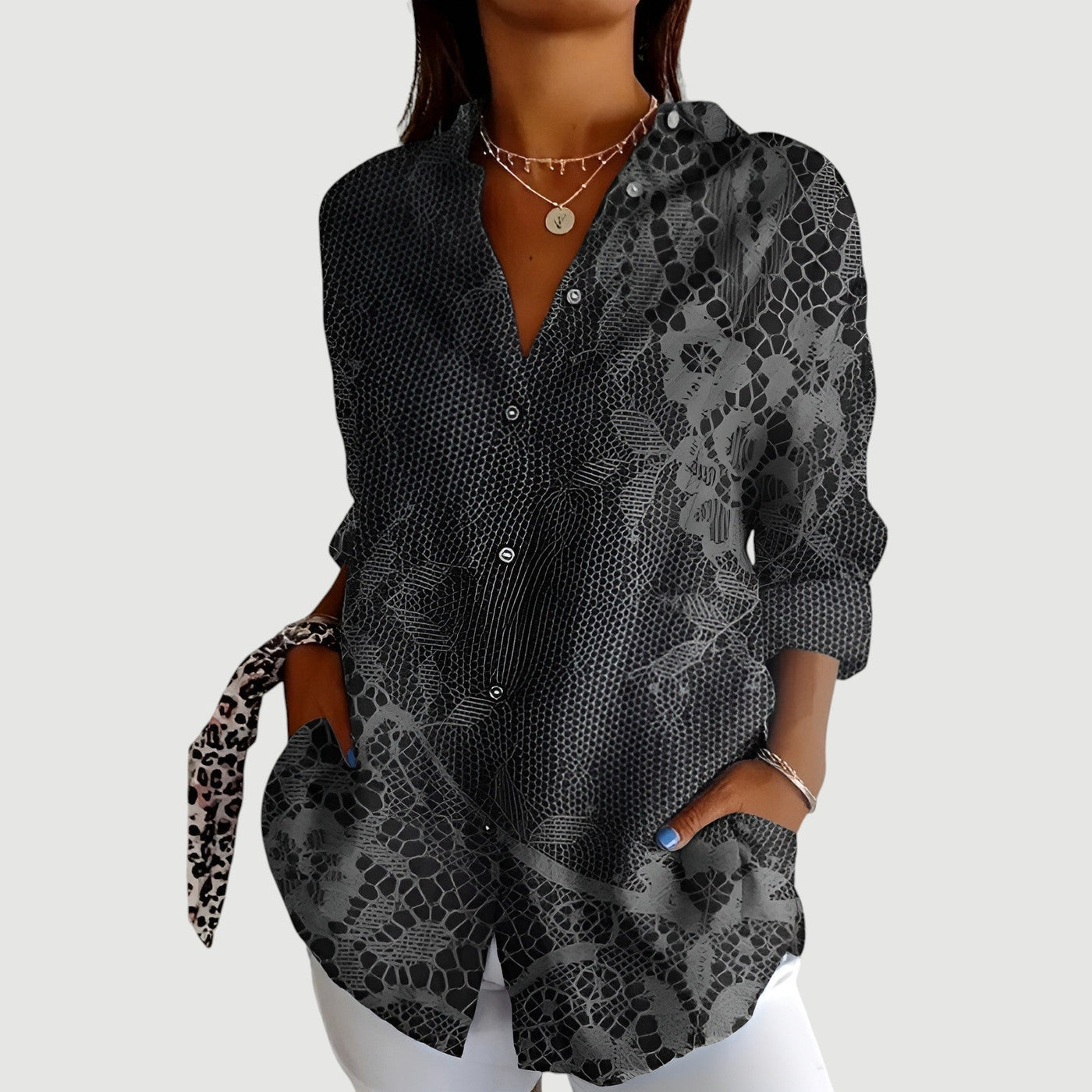 Mathilde™ | Blouse Femme À Motif Géométrique.
