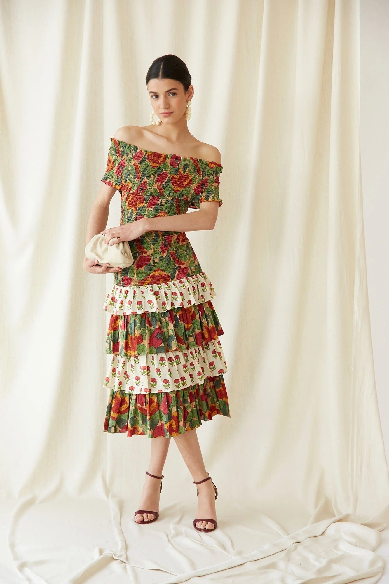 Maylis™ | Robe Midi Multicolore Chic
