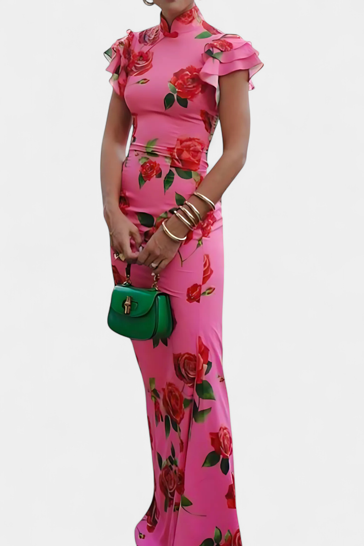Mayra™ | Robe Femme Qipao Imprimé Floral