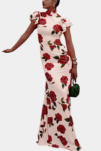 Mayra™ | Robe Femme Qipao Imprimé Floral