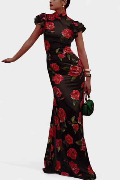 Mayra™ | Robe Femme Qipao Imprimé Floral