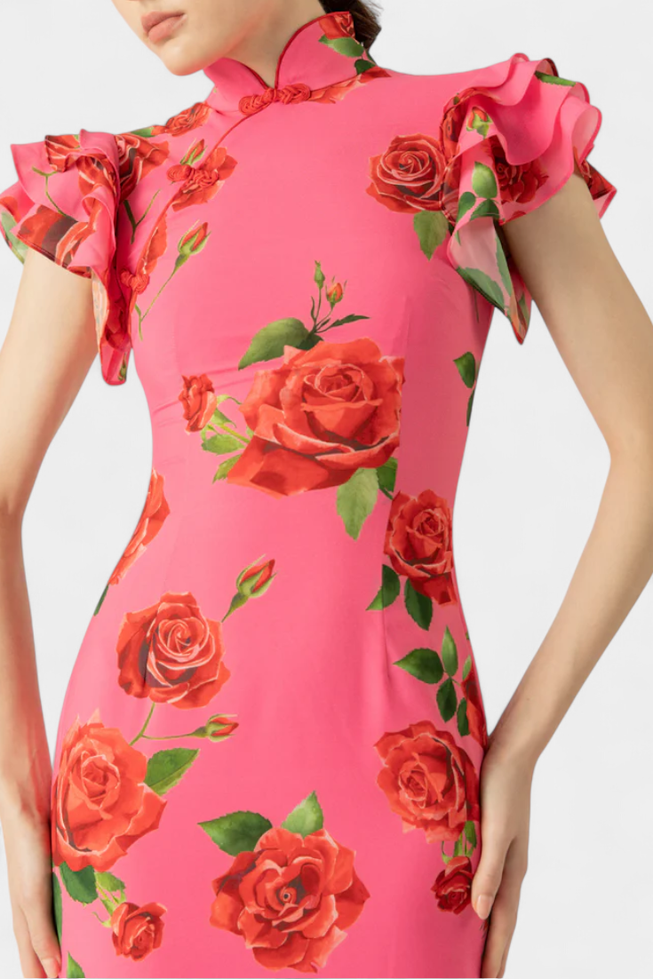 Mayra™ | Robe Femme Qipao Imprimé Floral
