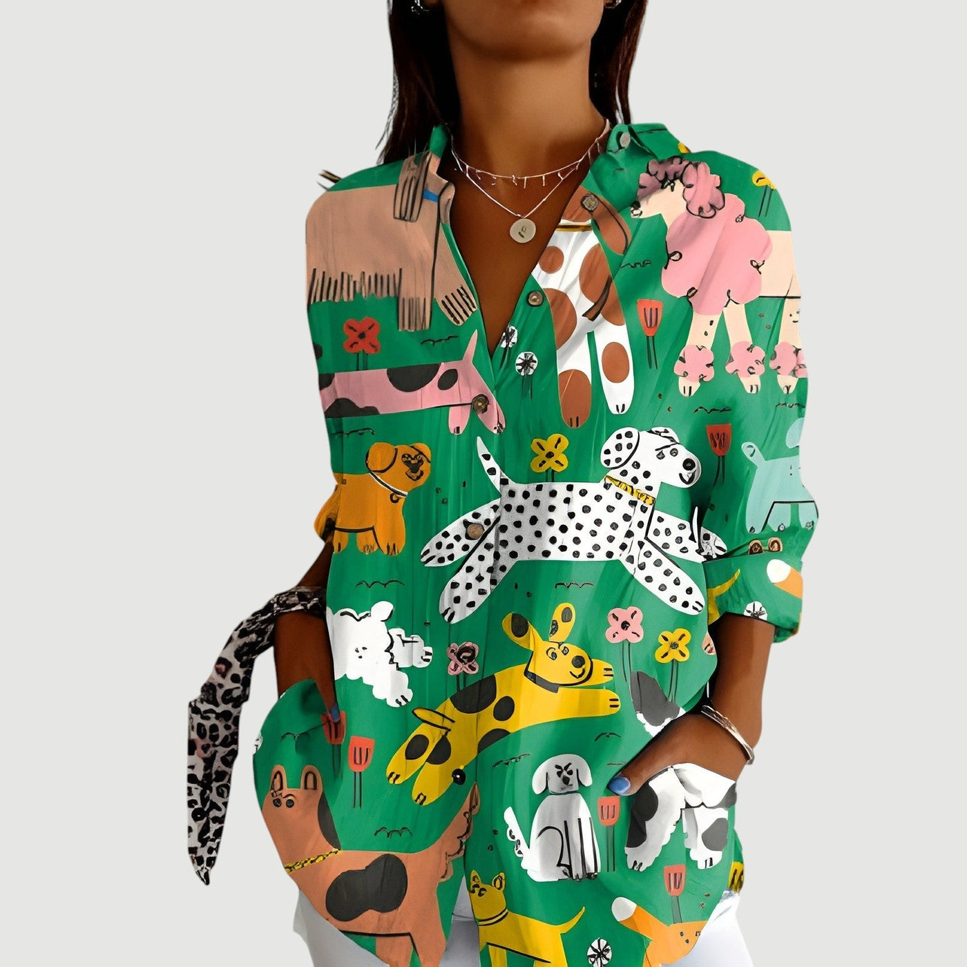 Mille™ | Blouse Femme Chic à Motif Coloré