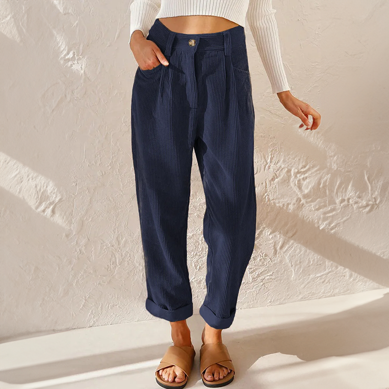 Misty™ | Pantalons En Velours Côtelé Taille Haute