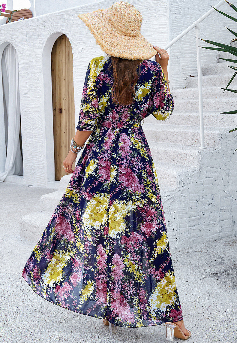 Tina™ | Robe Longue Fleurie Coupe Flatteuse