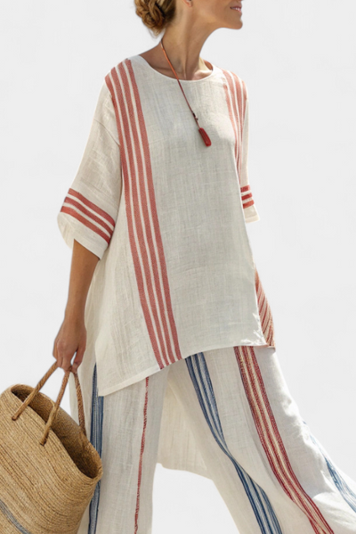 Éloïse™ | Ensemble Rayé Multicolore