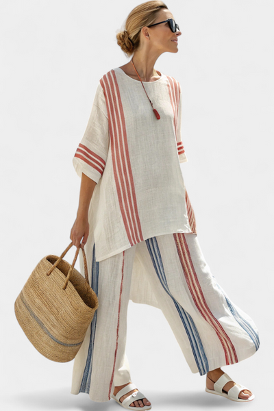 Éloïse™ | Ensemble Rayé Multicolore