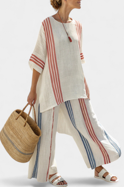 Éloïse™ | Ensemble Rayé Multicolore