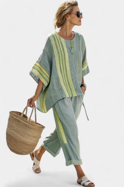 Solène™ | Ensemble Lavande Rayé