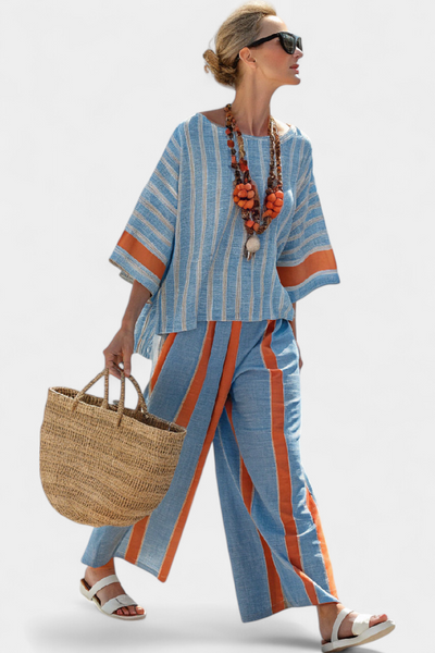 Isaline™ | Ensemble Rayé Terracotta
