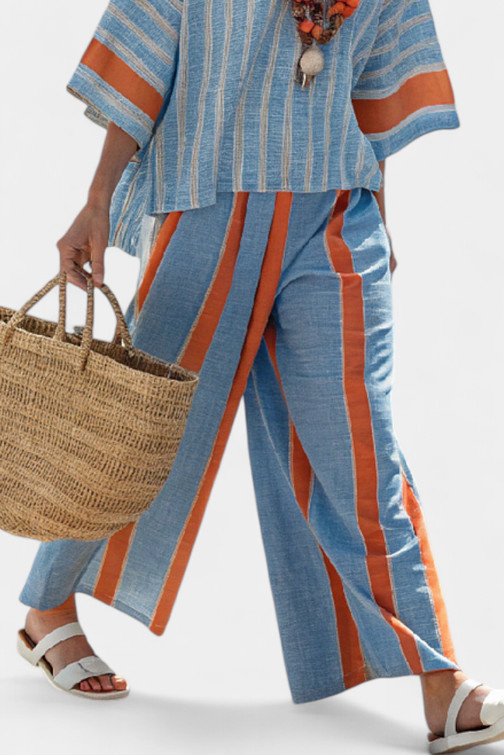 Isaline™ | Ensemble Rayé Terracotta