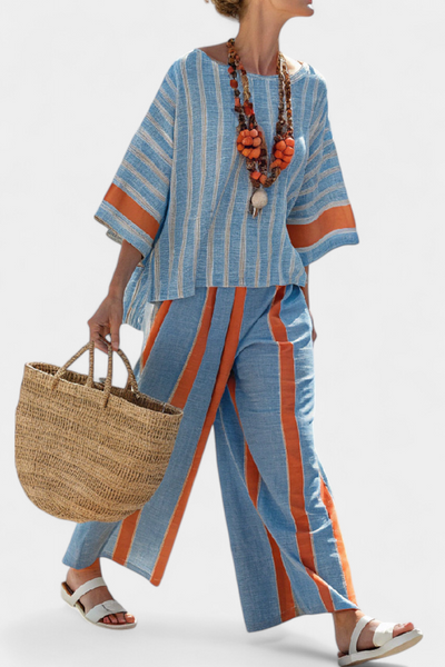 Isaline™ | Ensemble Rayé Terracotta