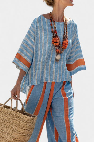 Isaline™ | Ensemble Rayé Terracotta
