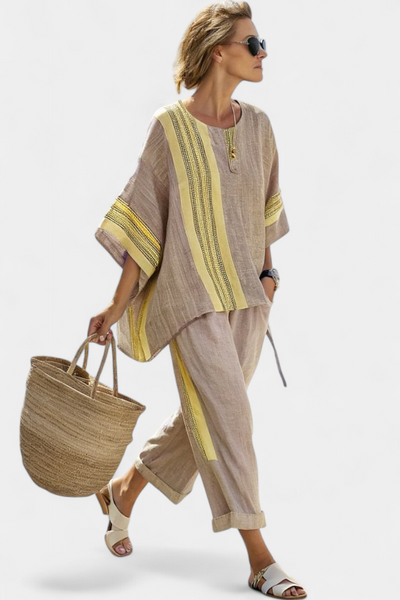 Solène™ | Ensemble Lavande Rayé