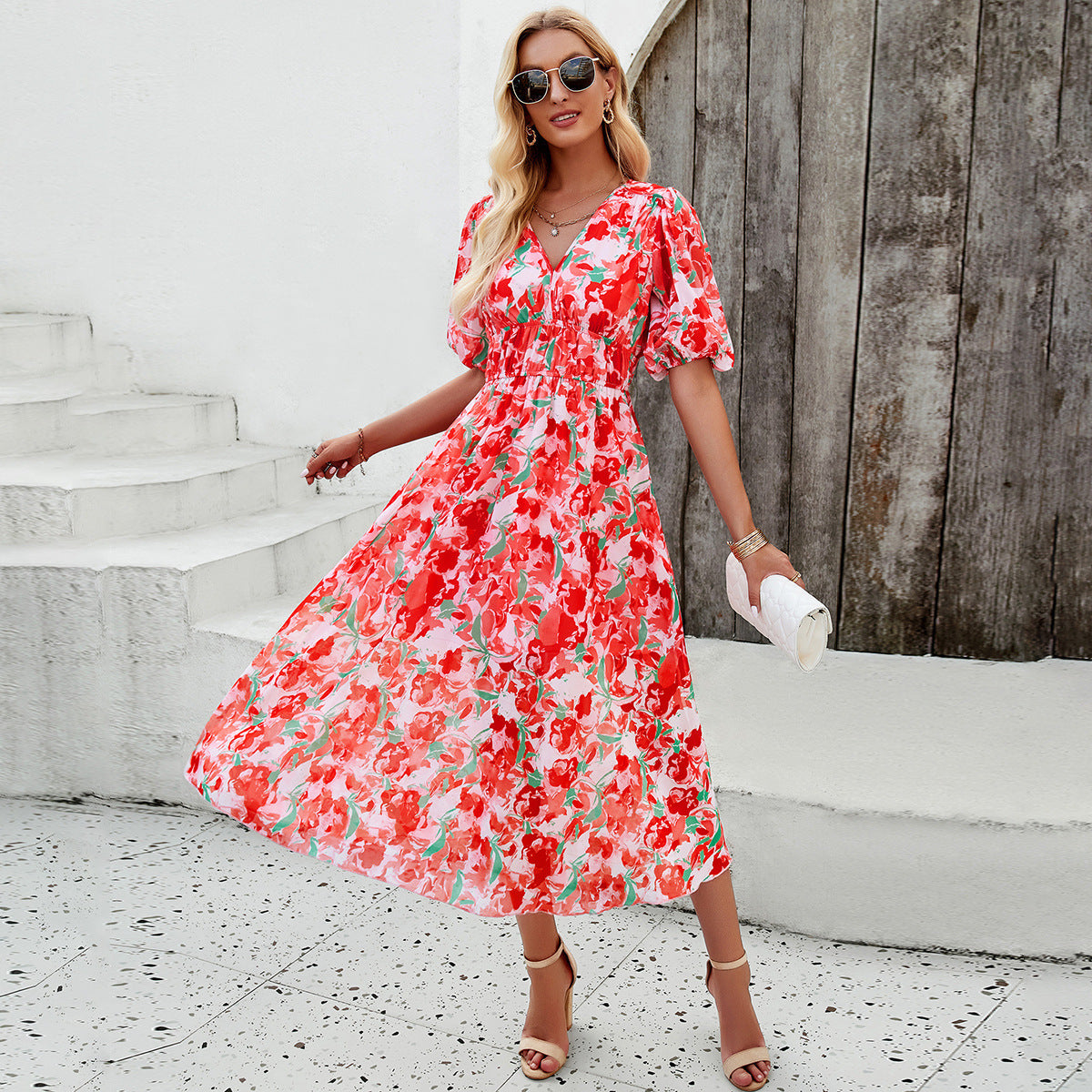 Sandra™ | Robe Fleurie Coupe Flatteuse Ventre