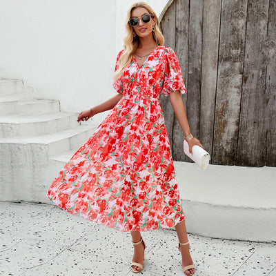 Sandra™ | Robe Fleurie Coupe Flatteuse Ventre