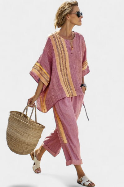 Solène™ | Ensemble Lavande Rayé