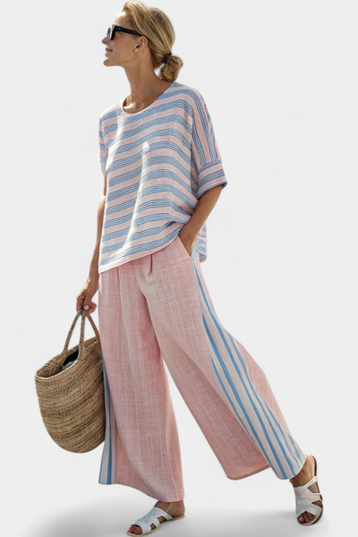 Capucine™ | Ensemble Rayé Pastel