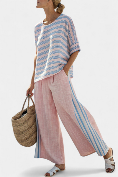 Capucine™ | Ensemble Rayé Pastel
