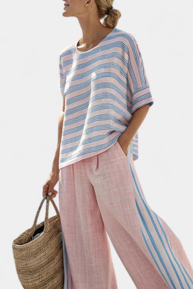 Capucine™ | Ensemble Rayé Pastel