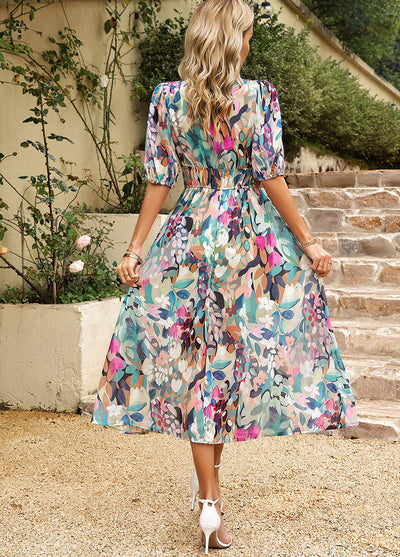 Ruby™ | Robe Midi Fleurie Coupe Flatteuse