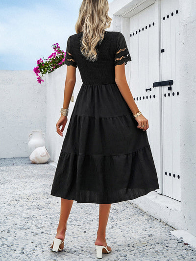 Leah™ | Robe Midi Smockée Coupe Flatteuse
