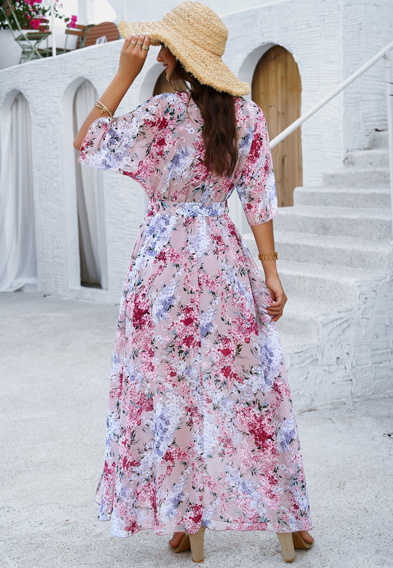 Tina™ | Robe Longue Fleurie Coupe Flatteuse