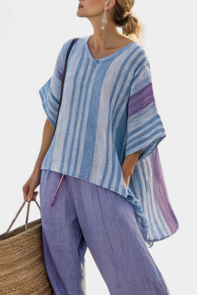 Laurine™ | Ensemble Lavande Rayé