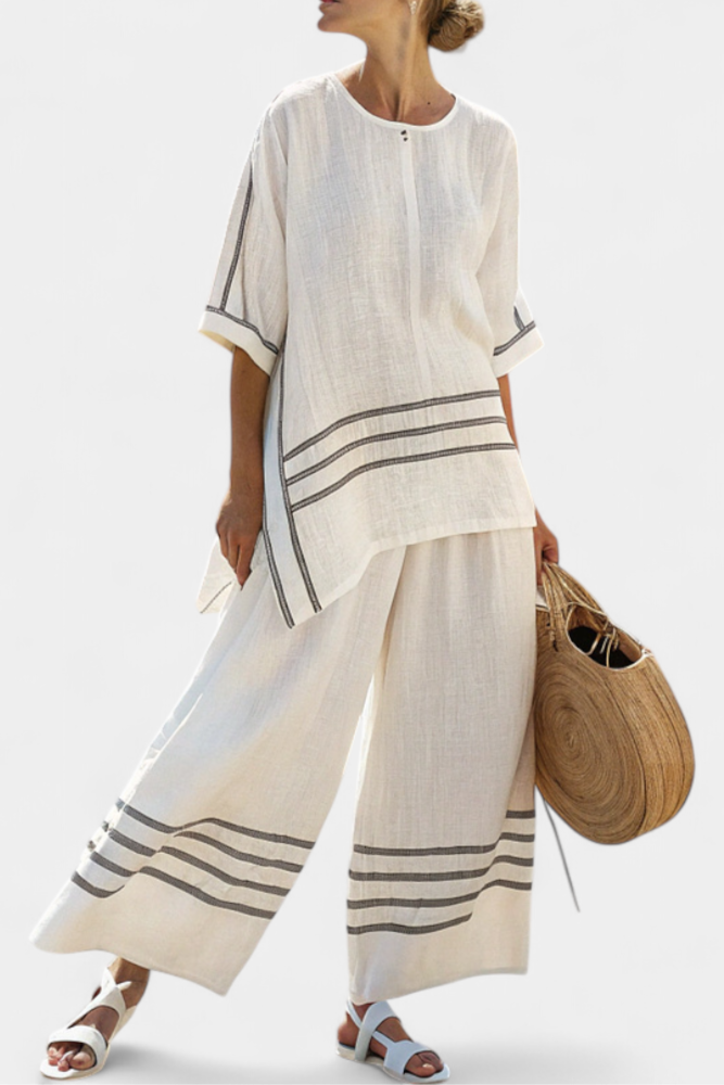 Mireille™ | Ensemble Asymétrique à Rayures