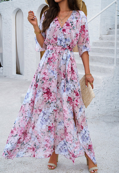 Tina™ | Robe Longue Fleurie Coupe Flatteuse