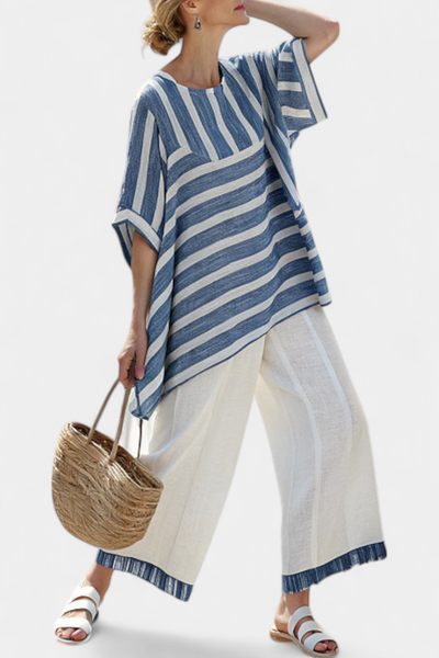 Clara™ | Ensemble Rayé Marin