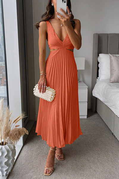 Allanah™ | Robe Longue Plissée à Découpe