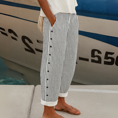 Réa™ | Pantalon Décontracté Rayé