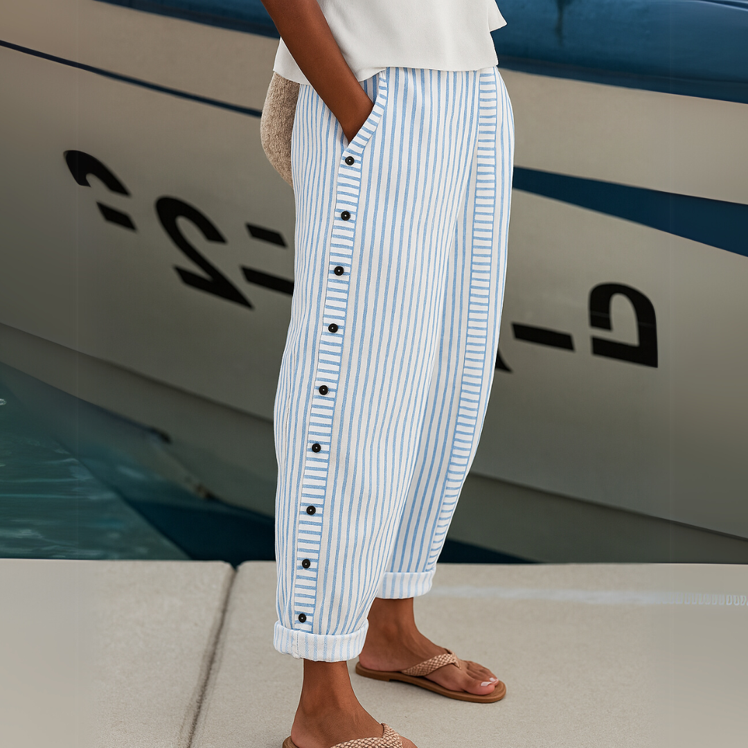 Réa™ | Pantalon Décontracté Rayé