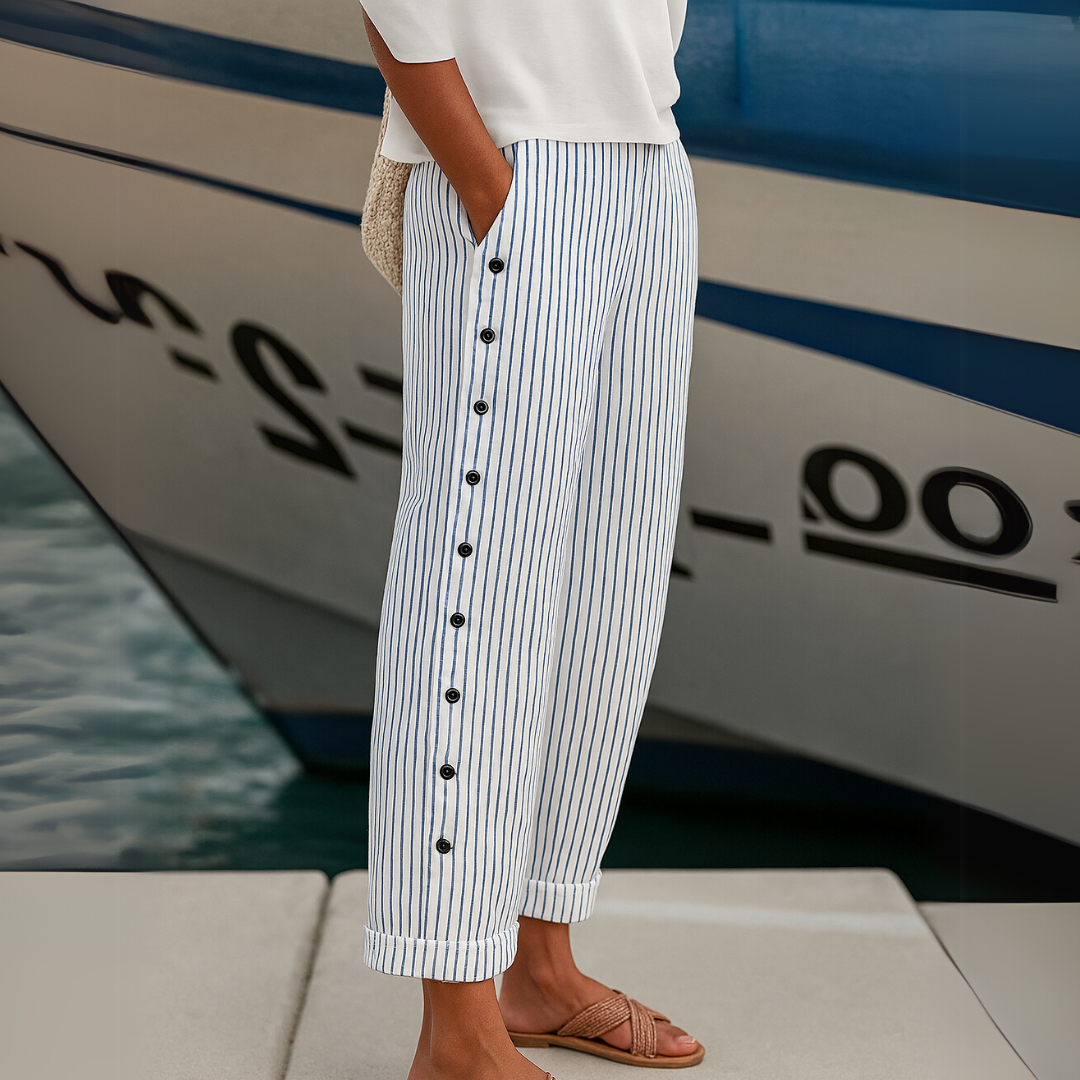 Réa™ | Pantalon Décontracté Rayé
