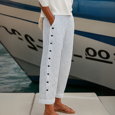 Réa™ | Pantalon Décontracté Rayé
