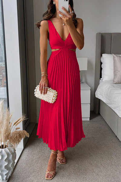 Allanah™ | Robe Longue Plissée à Découpe