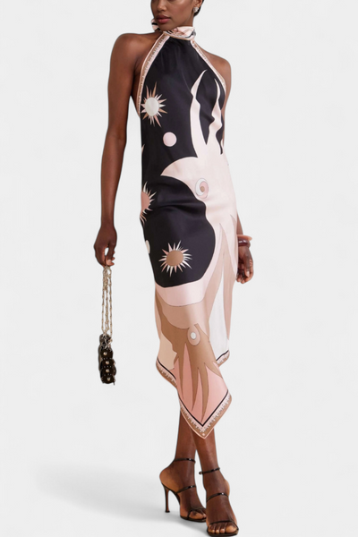 Rosenda™ | Robe Dos Nu Imprimé Abstrait