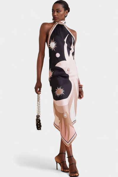 Rosenda™ | Robe Dos Nu Imprimé Abstrait