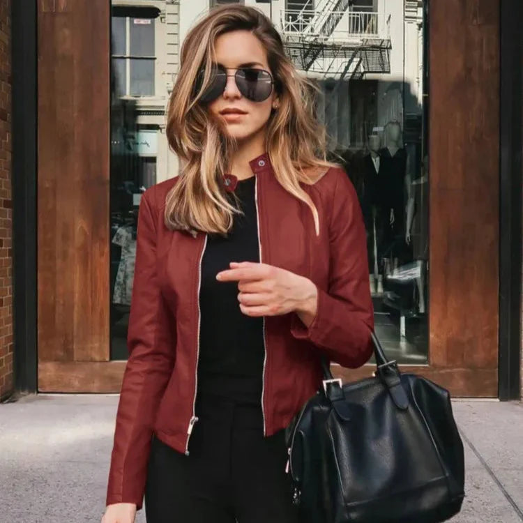 Élise™ | Veste en Simili Cuir