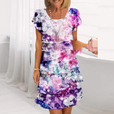 Elif™ - Robe Fleurie Plissée à Volants