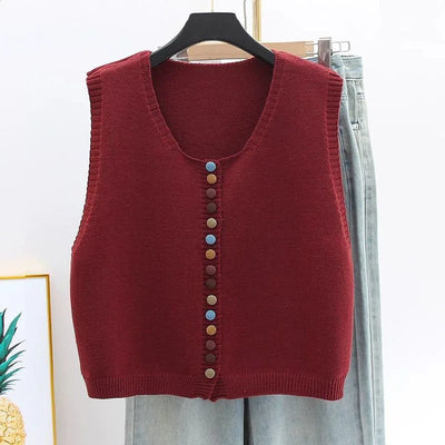 Maribel™ | Gilet Maille Boutons Colorés