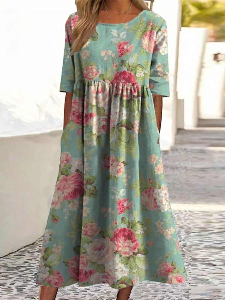 Wendy™ | Robe Midi Brodée Décontractée