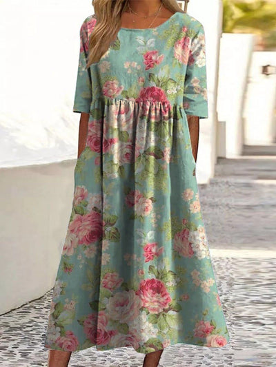 Wendy™ | Robe Midi Brodée Décontractée