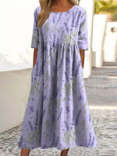 Wendy™ | Robe Midi Brodée Décontractée